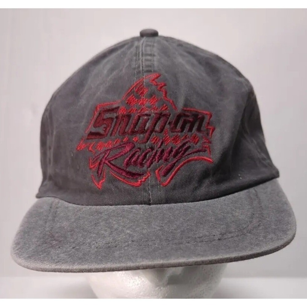 Vintage Snap-On Racing Adjustable Hat Gray Grey Mens One Size